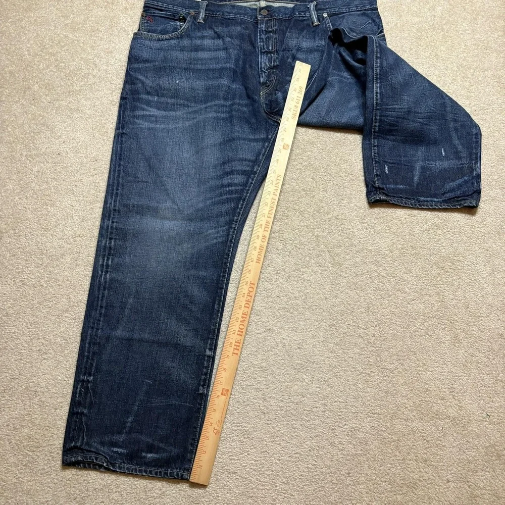 Polo Ralph Lauren Selvedge Denim Jeans Mens 44Bx30 Big Tall Straight Whiskers